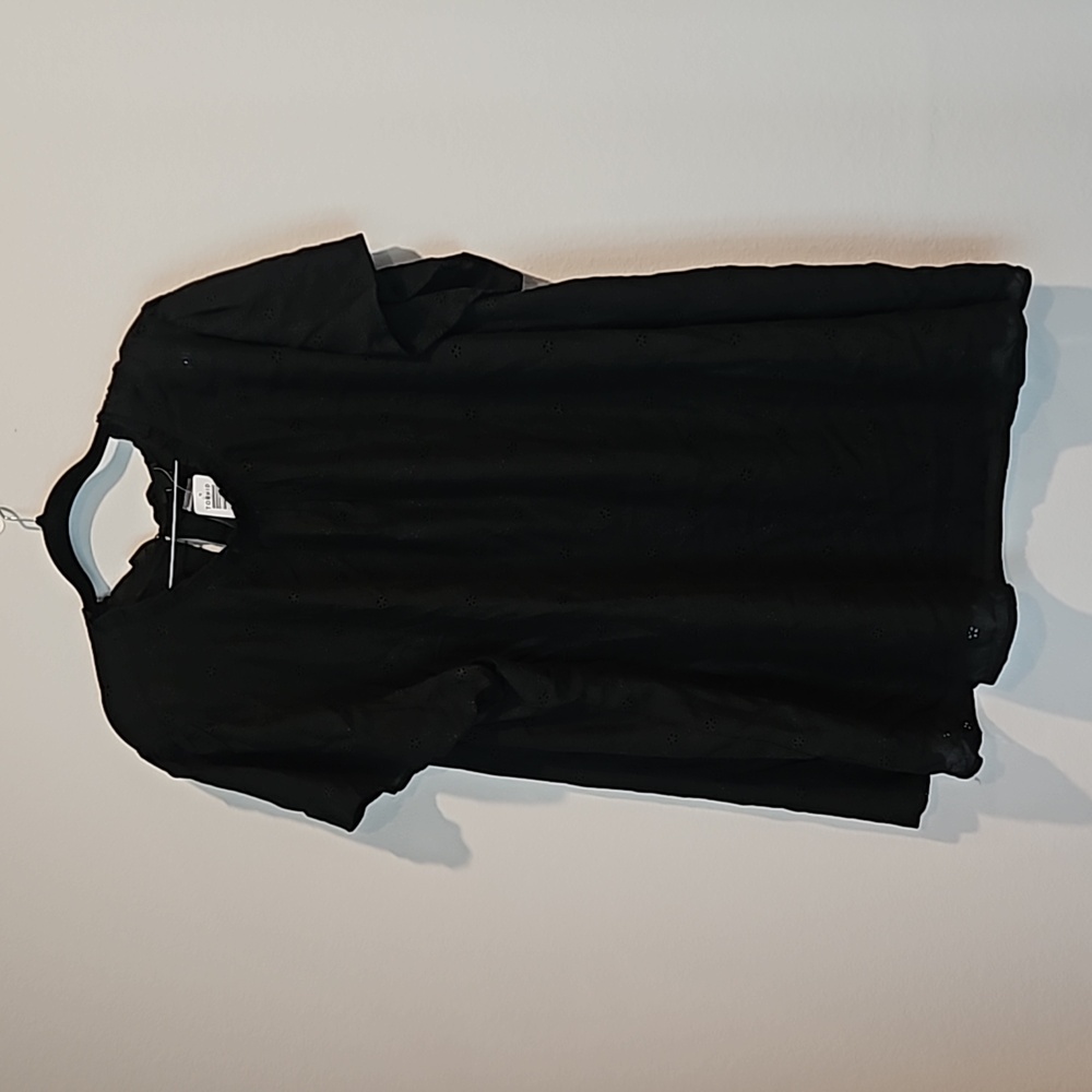 Torrid black eyelet mockneck rayon blouse size 4x